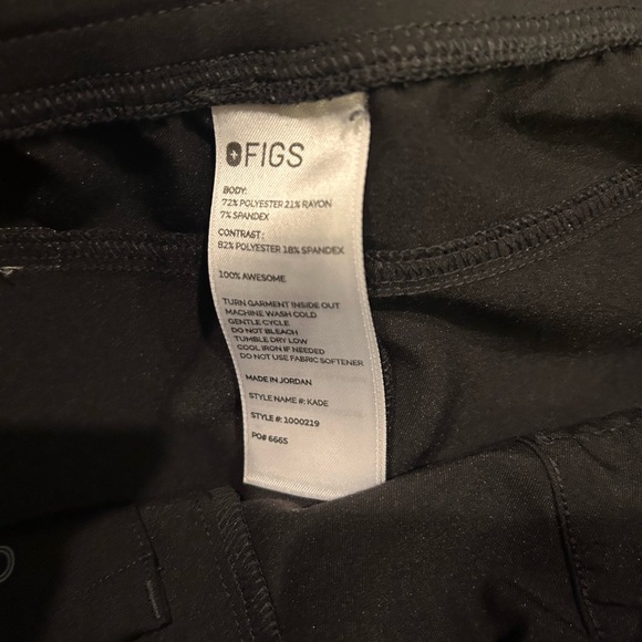 Black soft comfy woman's size small Fig straight-Leg scrub Pants side pockets - Picture 3 of 3